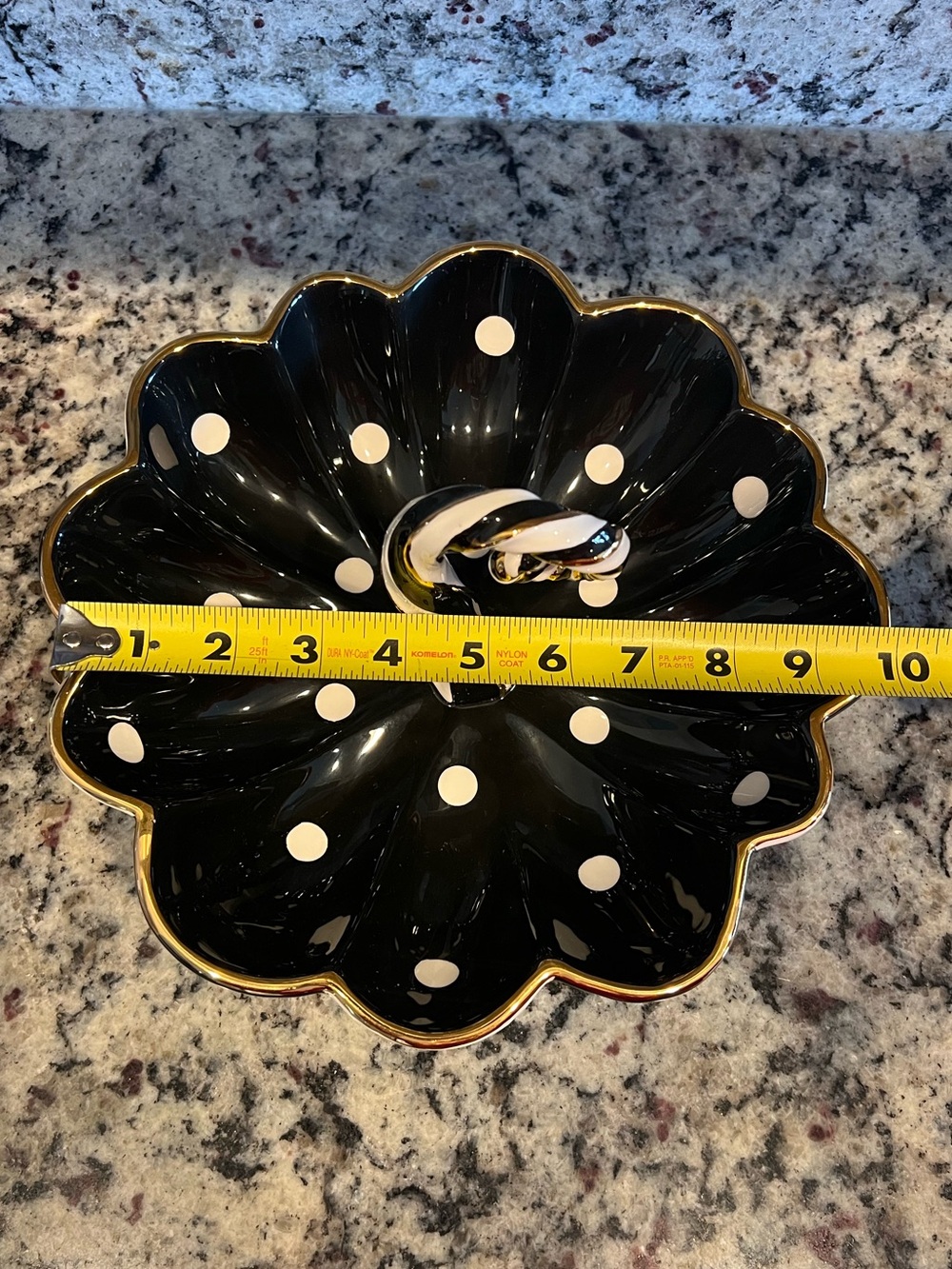 MacKenzie-Childs Vintage Black and White Stemmed Bowl 10." Retired and Rare! - Picture 10 of 10